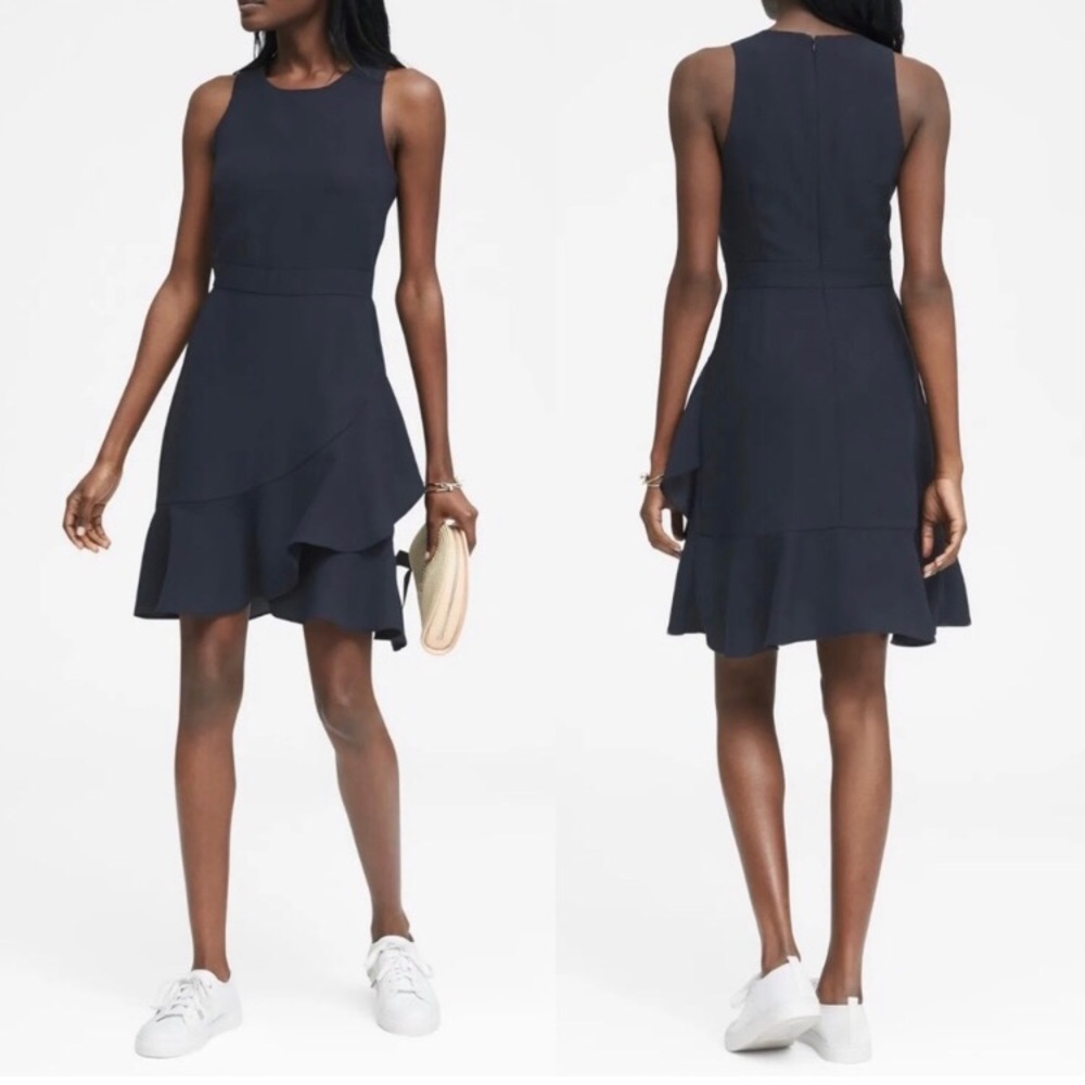 🆕 Banana Republic ruffle racer back sleeveless dress